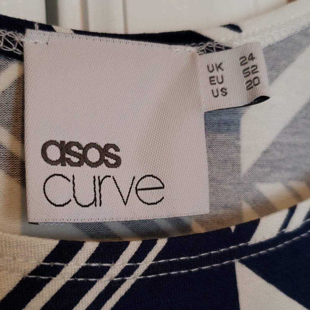 Blue and white body bodycon dress